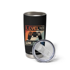 40th Birthday Gifts Vintage Tumbler Cup Level 40 Unlocked 1984 Video Game TB10 Print Your Wear