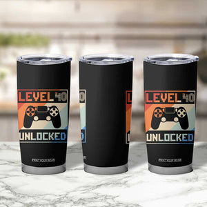 40th Birthday Gifts Vintage Tumbler Cup Level 40 Unlocked 1984 Video Game TB10 Print Your Wear