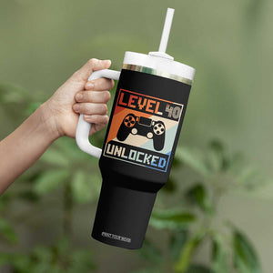 40th Birthday Gifts Vintage Tumbler With Handle Level 40 Unlocked 1984 Video Game TB10 Print Your Wear