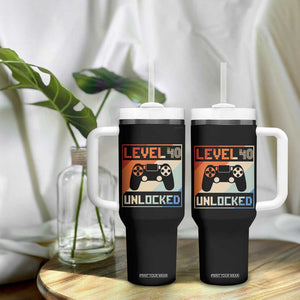 40th Birthday Gifts Vintage Tumbler With Handle Level 40 Unlocked 1984 Video Game TB10 Print Your Wear