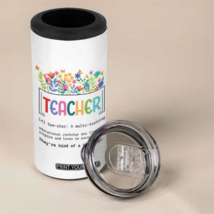 Teacher Appreciation 4 in 1 Can Cooler Tumbler Back To School Wildflower Inspirational Teaching TB10 Print Your Wear