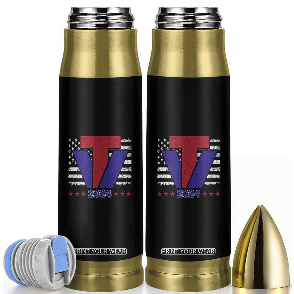 Trump Vance 2024 Presidential Election Bullet Tumbler American Flag TB10 Black Print Your Wear