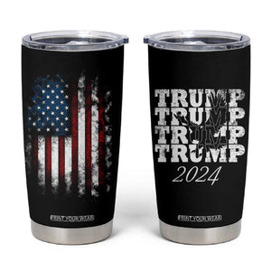 Trump 2024 Election Tumbler Cup American Flag US Eagle TB10 Black Print Your Wear