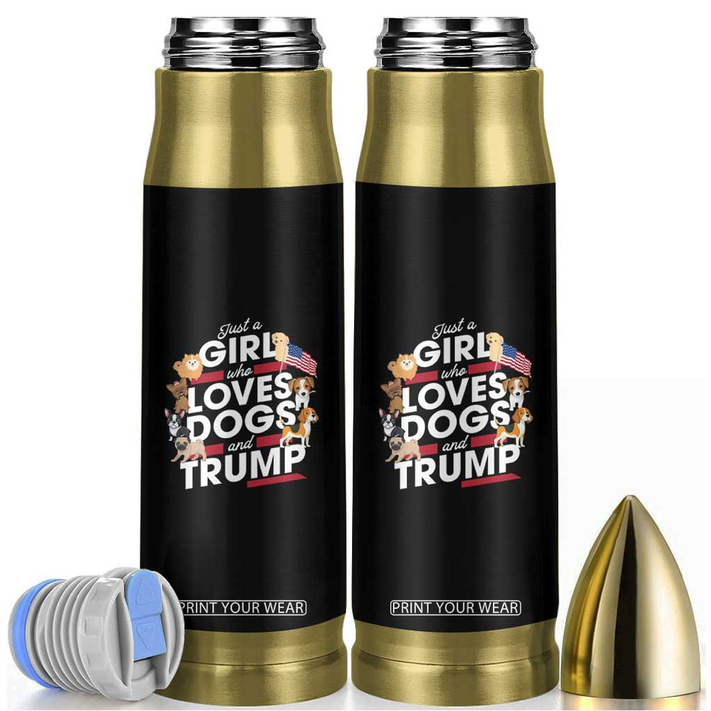 Trump 2024 Dog Lovers Bullet Tumbler Just A Girl Who Loves Dogs And Trump TB10 Black Print Your Wear