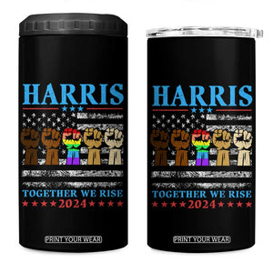 Madam President 2024 Election 4 in 1 Can Cooler Tumbler Kamala Harris LGBTQ Gay Pride Lesbian Together We Rise American Fist American Flag TB10 One Size: 16 oz Black Print Your Wear