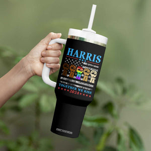 Madam President 2024 Election Tumbler With Handle Kamala Harris LGBTQ Gay Pride Lesbian Together We Rise American Fist American Flag TB10 Print Your Wear