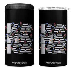 Harris 2024 Election 4 in 1 Can Cooler Tumbler Kamala Vintage Floral Feminine TB10 One Size: 16 oz Black Print Your Wear