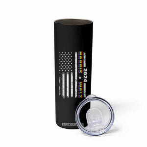 Harris Walz 2024 Election Skinny Tumbler Kamala LGBT Gay Pride Rainbow American USA Flag TB10 Print Your Wear