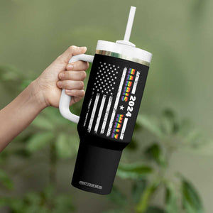 Harris Walz 2024 Election Tumbler With Handle Kamala LGBT Gay Pride Rainbow American USA Flag TB10 Print Your Wear