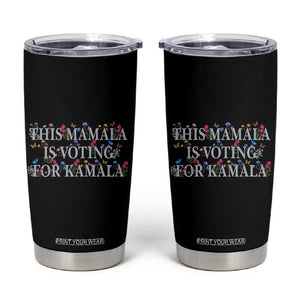 Harris 2024 Election Tumbler Cup This Mamala Is Voting for Kamala Madam President Vintage Floral Feminine TB10 Black Print Your Wear