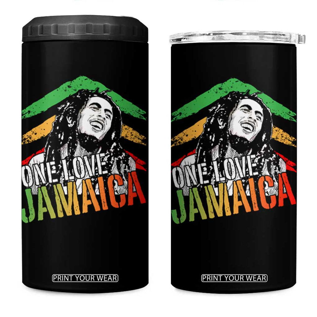 Rasta Reggae Music Marley 4 in 1 Can Cooler Tumbler One Love Jamaica Peace Rastafari Roots TB10 One Size: 16 oz Black Print Your Wear