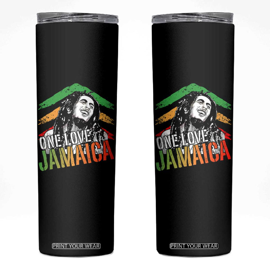 Rasta Reggae Music Marley Skinny Tumbler One Love Jamaica Peace Rastafari Roots TB10 Black Print Your Wear