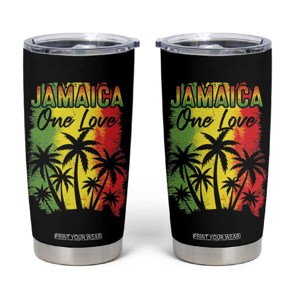 Jamaican Pride Tumbler Cup One Love Jamaica Peace Sunset Travel Vacation Souvenir TB10 Black Print Your Wear