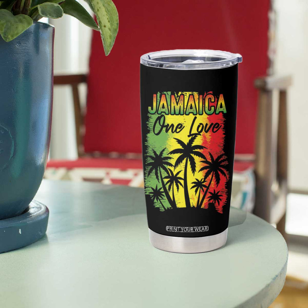 Jamaican Pride Tumbler Cup One Love Jamaica Peace Sunset Travel Vacation Souvenir TB10 Print Your Wear