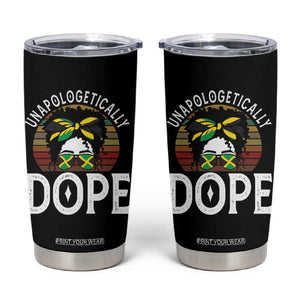 Jamaican Girl Tumbler Cup Unapologetically Dope Black Pride Melanin Afro Jamaica Flag Messy Bun TB10 Black Print Your Wear