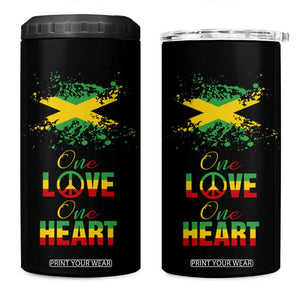 Roots Rock Reggae 4 in 1 Can Cooler Tumbler One Love One Heart Marley Peace Rastafari TB10 One Size: 16 oz Black Print Your Wear