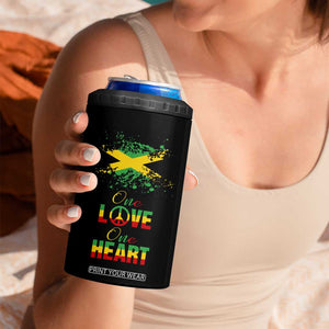 Roots Rock Reggae 4 in 1 Can Cooler Tumbler One Love One Heart Marley Peace Rastafari TB10 Print Your Wear