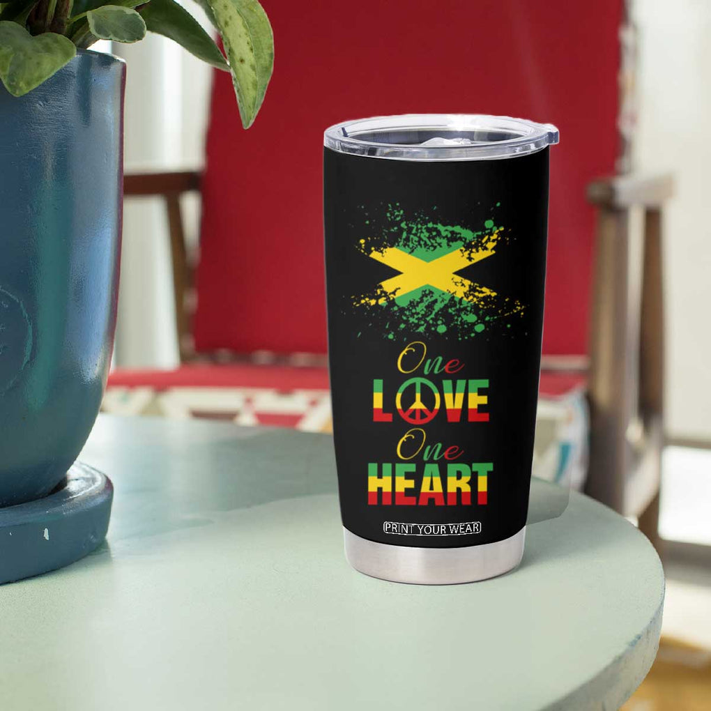 Roots Rock Reggae Tumbler Cup One Love One Heart Marley Peace Rastafari TB10 Print Your Wear