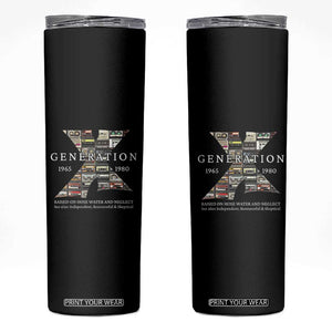 Gen X Generation Skinny Tumbler 80's rock bands cassette tape TB10 Black Print Your Wear