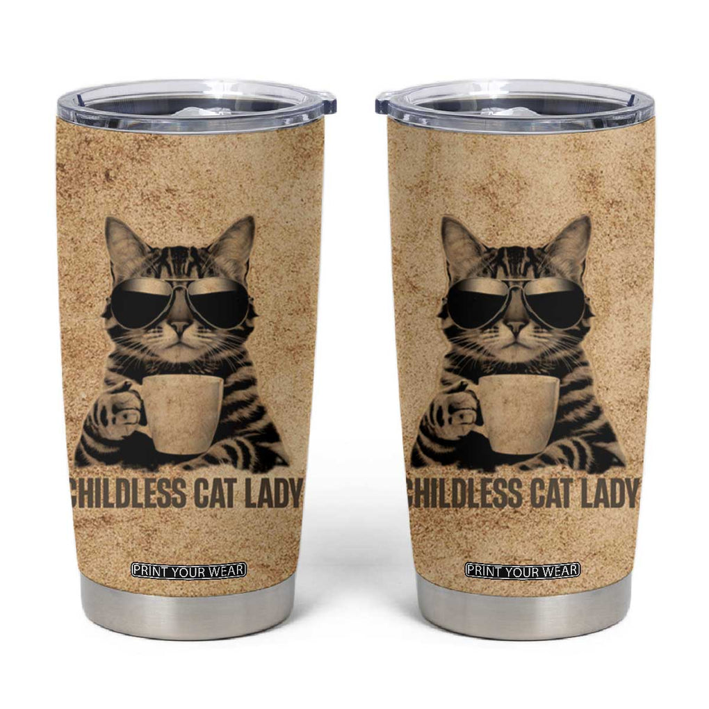 President Kamala Harris 2024 Tumbler Cup Vintage Coffee Cat Childless Cat Lady TB10 Brown Print Your Wear