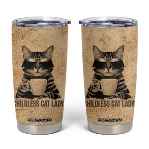 President Kamala Harris 2024 Tumbler Cup Vintage Coffee Cat Childless Cat Lady TB10 Brown Print Your Wear