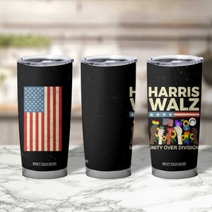 Peace LGBT LGBTQ Kamala Harris Walz 2024 Tumbler Cup Unity Over Division USA Flag Feminist Rainbow Gay Pride Equal Rights TB10 Print Your Wear