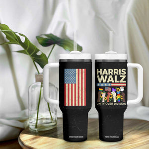 Peace LGBT LGBTQ Kamala Harris Walz 2024 Tumbler With Handle Unity Over Division USA Flag Feminist Rainbow Gay Pride Equal Rights TB10 Print Your Wear