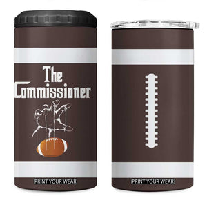 Fantasy Football Commissioner Draft Party Commish FFL 4 in 1 Can Cooler Tumbler Sports Party Gifts TB10 One Size: 16 oz Brown Print Your Wear