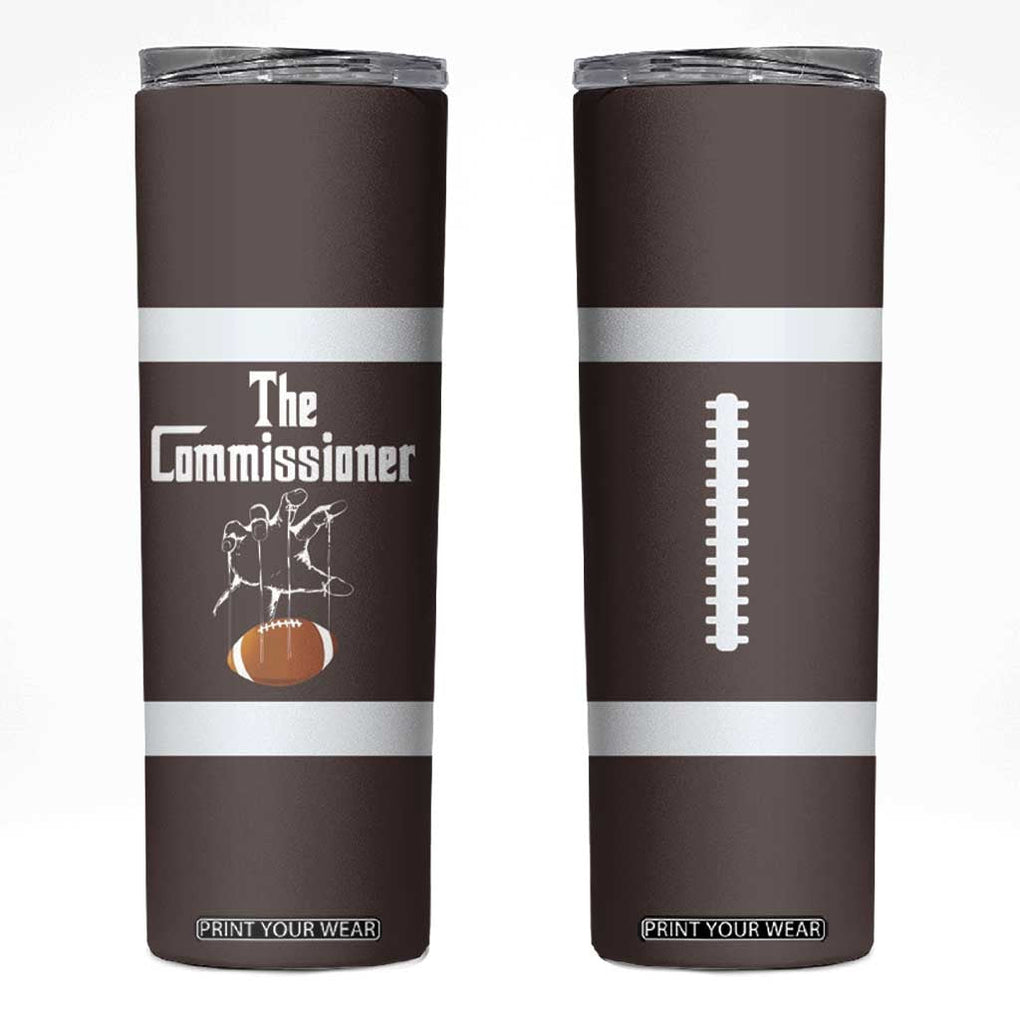 Fantasy Football Commissioner Draft Party Commish FFL Skinny Tumbler Sports Party Gifts TB10 Brown Print Your Wear