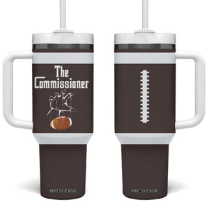 Fantasy Football Commissioner Draft Party Commish FFL Tumbler With Handle Sports Party Gifts TB10 One Size: 40 oz Brown Print Your Wear