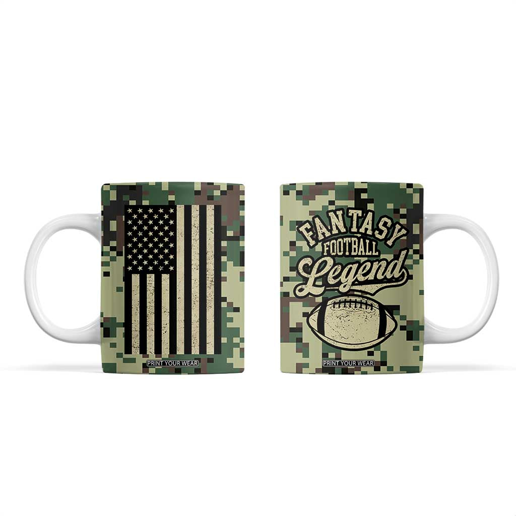 Fantasy Football Legend Coffee Mug Camo American Flag TB10 Camo Print Your Wear