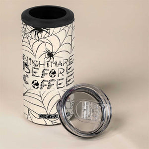 Vintage Halloween Spiders Web 4 in 1 Can Cooler Tumbler Spooky Vibes Nightmare Before Coffee TB10 Print Your Wear