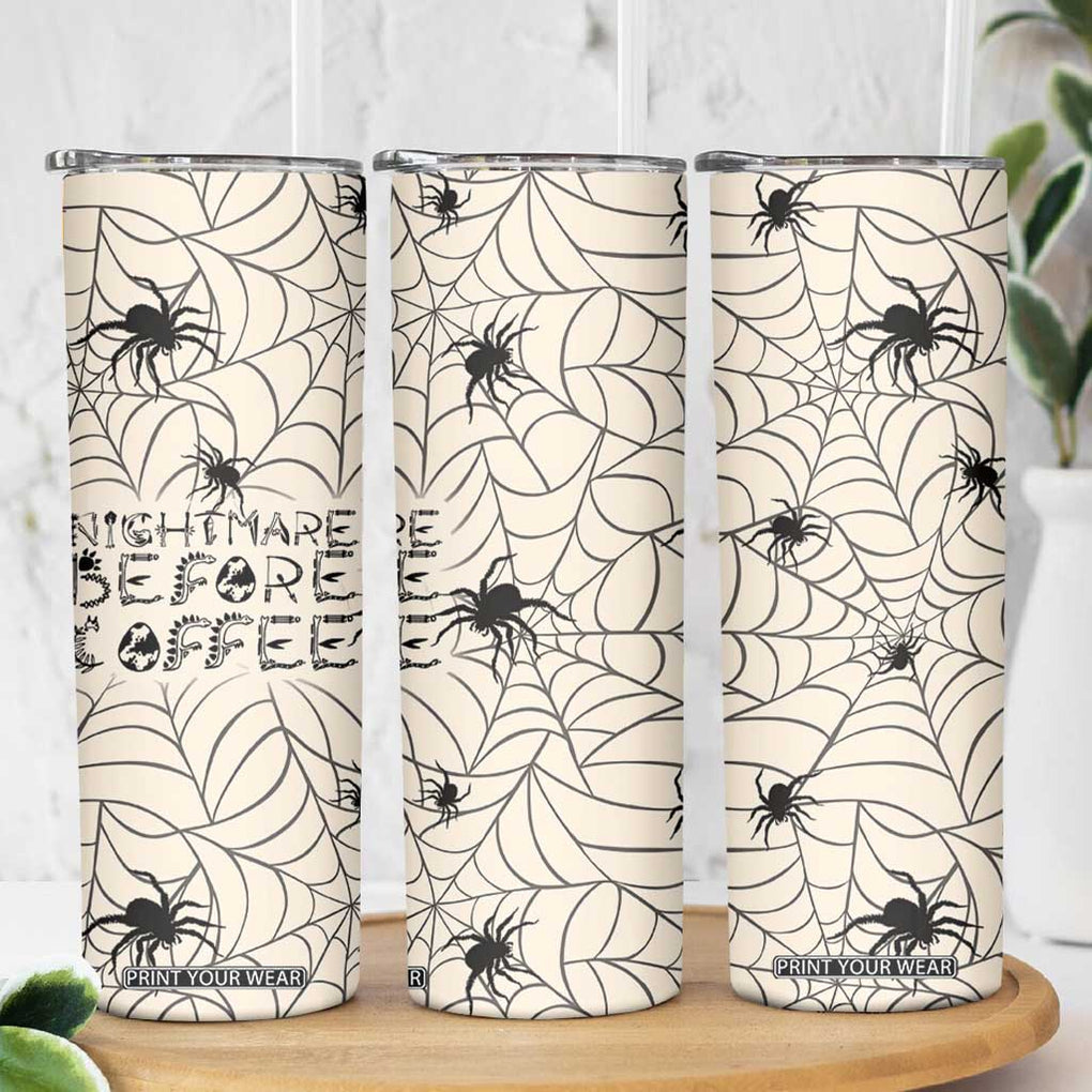 Vintage Halloween Spiders Web Skinny Tumbler Spooky Vibes Nightmare Before Coffee TB10 Print Your Wear