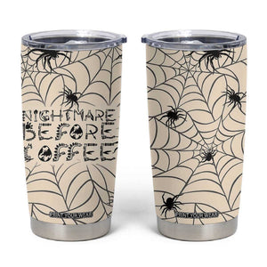 Vintage Halloween Spiders Web Tumbler Cup Spooky Vibes Nightmare Before Coffee TB10 Cream Print Your Wear