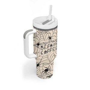 Vintage Halloween Spiders Web Tumbler With Handle Spooky Vibes Nightmare Before Coffee TB10 Print Your Wear