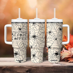 Vintage Halloween Spiders Web Tumbler With Handle Spooky Vibes Nightmare Before Coffee TB10 Print Your Wear