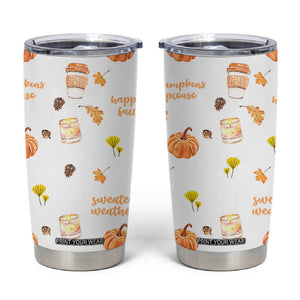 Pumpkin Season Fall Gift Tumbler Cup Autumn Travel Cup For Thanksgiving TB10 White Print Your Wear