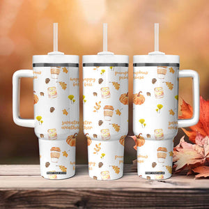 Pumpkin Season Fall Gift Tumbler With Handle Autumn Travel Cup For Thanksgiving TB10 Print Your Wear