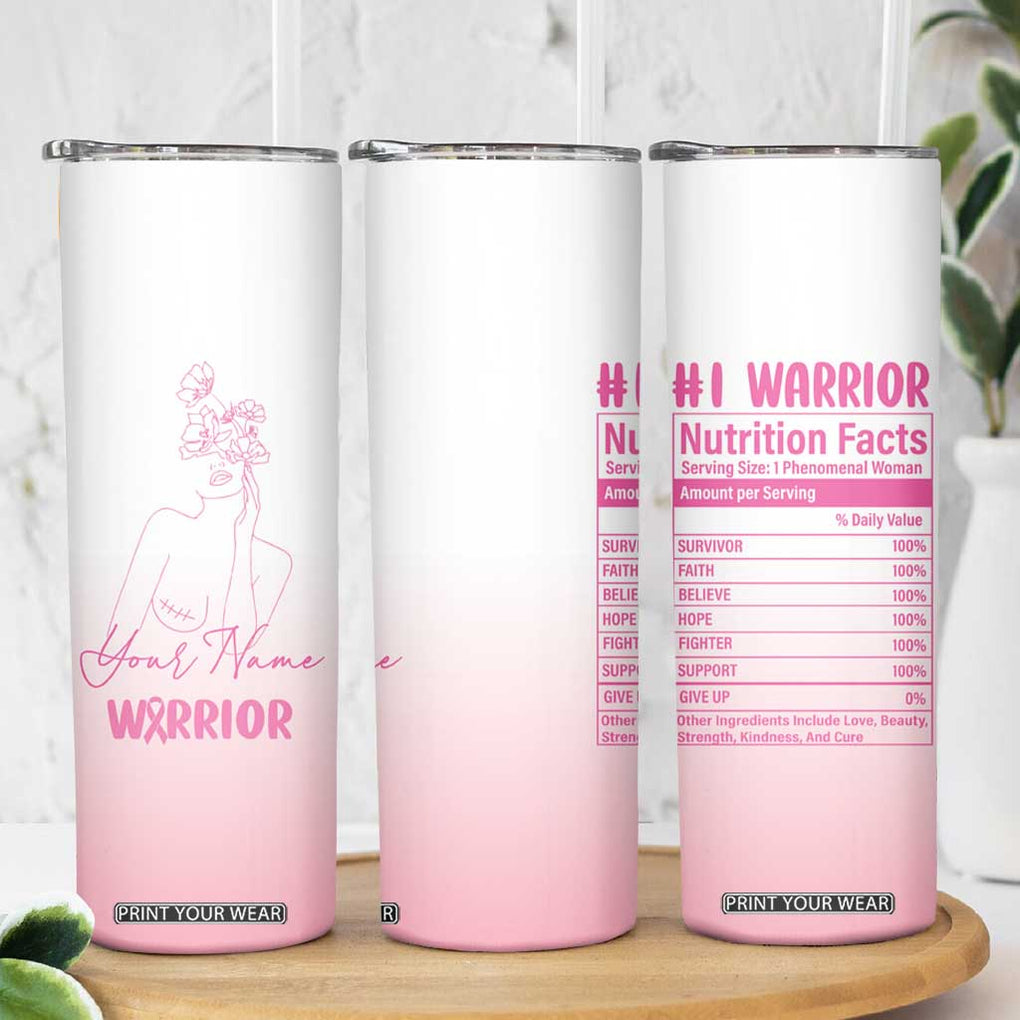 Personalized Breast Cancer Survivor Skinny Tumbler Custom Name Pink Ribbon Chemo Care TB10 Print Your Wear