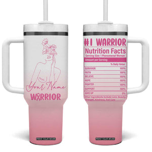 Personalized Breast Cancer Survivor Tumbler With Handle Custom Name Pink Ribbon Chemo Care TB10 One Size: 40 oz Pink Print Your Wear