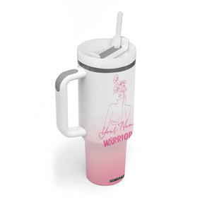 Personalized Breast Cancer Survivor Tumbler With Handle Custom Name Pink Ribbon Chemo Care TB10 Print Your Wear