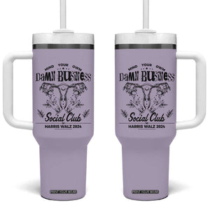 Harris Walz 2024 Tumbler With Handle Mind Your Own Damn Business Madam President Girl Power TB10 One Size: 40 oz Purple Print Your Wear