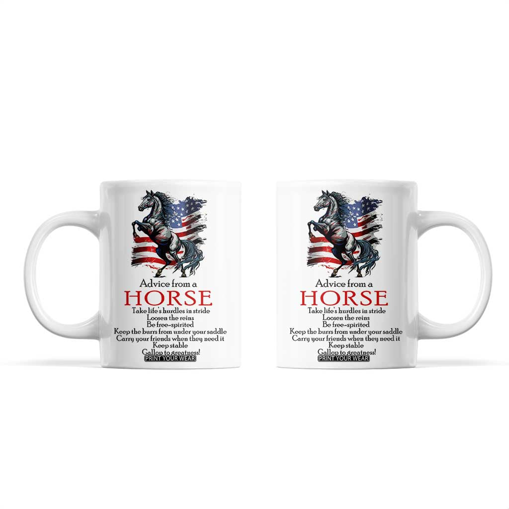 Horse Lovers Coffee Mug Advice From A Horse Inspiration TB10 White Print Your Wear