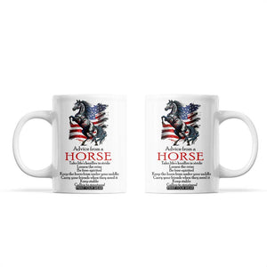 Horse Lovers Coffee Mug Advice From A Horse Inspiration TB10 White Print Your Wear