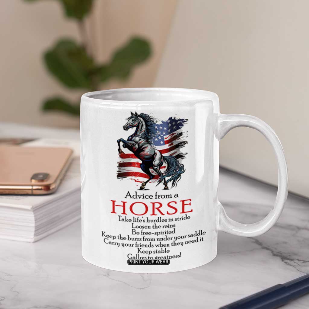 Horse Lovers Coffee Mug Advice From A Horse Inspiration TB10 Print Your Wear
