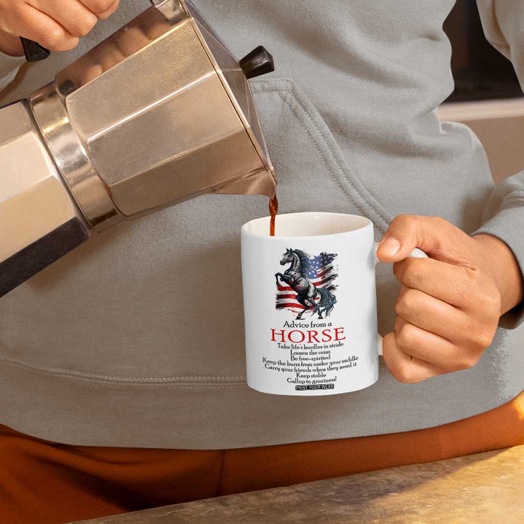 Horse Lovers Coffee Mug Advice From A Horse Inspiration TB10 Print Your Wear