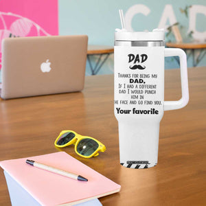 Funny Dad Gifts Tumbler With Handle Thanks For Being My Dad TB10 Print Your Wear