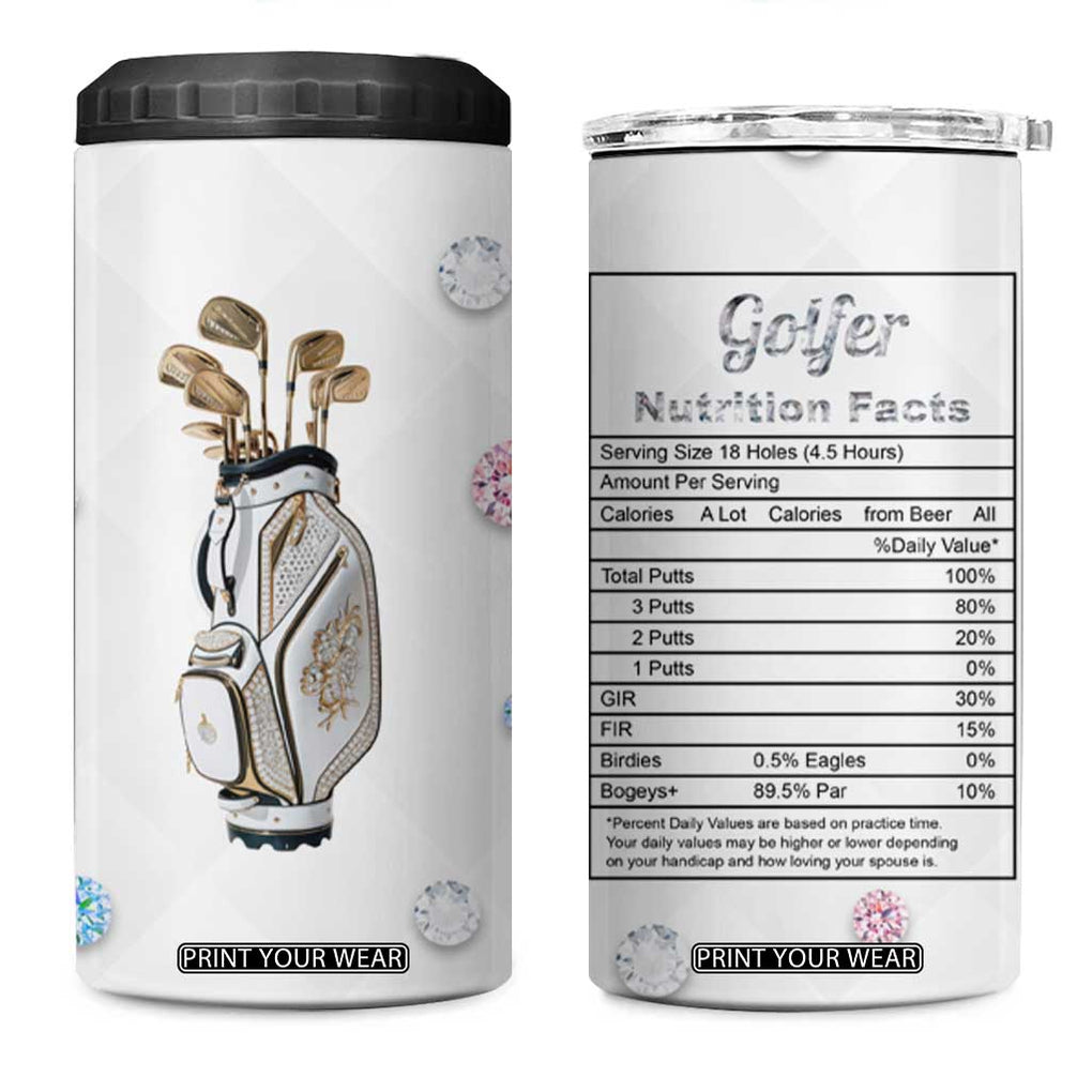 Funny Golfer 4 in 1 Can Cooler Tumbler Golf Lover Golfing Gifts for Women TB10 One Size: 16 oz White Print Your Wear