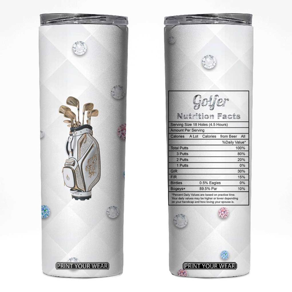 Funny Golfer Skinny Tumbler Golf Lover Golfing Gifts for Women TB10 White Print Your Wear