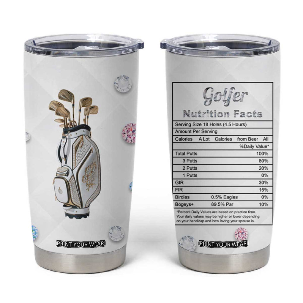 Funny Golfer Tumbler Cup Golf Lover Golfing Gifts for Women TB10 White Print Your Wear